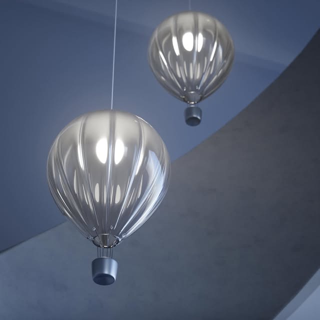 3D-rendering af blanke pendellamper